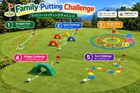無料ゴルフレッスン・親子でパッティング
