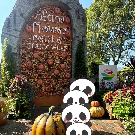 休日にハロウィンの巨大かぼちゃを見...