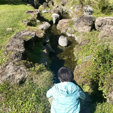 山の自然の中にあり、景色がとても綺...