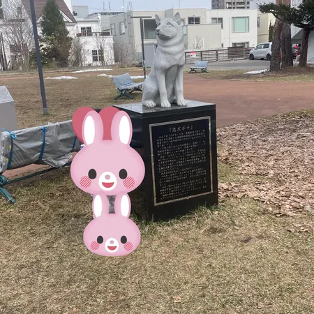 遊具はなく整備された道とベンチがあ...