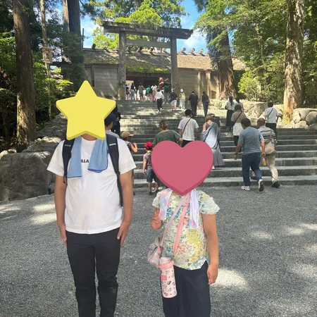 内宮は相当歩くので、娘はしんどそう...