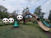 広い公園の一角、緑道側（緩やかな坂...