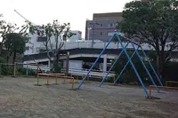ブランコ、鉄棒、滑り台がありました...