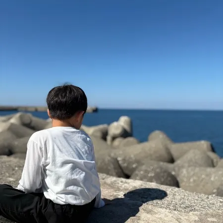 海沿いを下道で走って🚙ようやく到着！