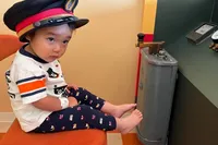 鉄道会社とのコラボの部屋を予約して...