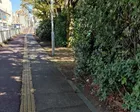 川沿いの緑地のある歩道です。